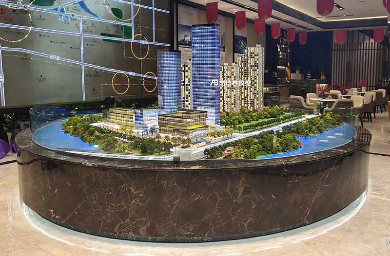 中建壹品瀾薈寫(xiě)實(shí)制作沙盤(pán)模型，彰顯現代都市繁華感